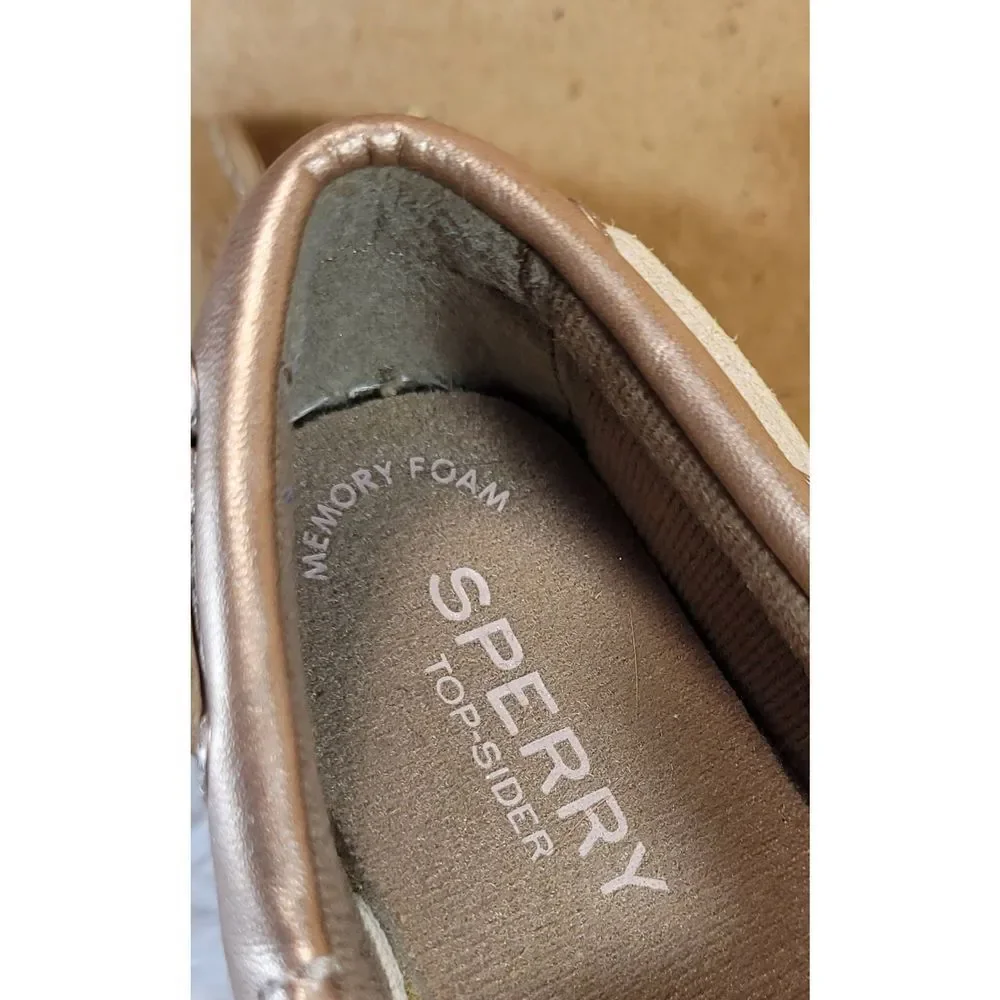 Sperry Girls Boat Shoes Rose Gold Songfish Jr.- Size 7.5- NEW